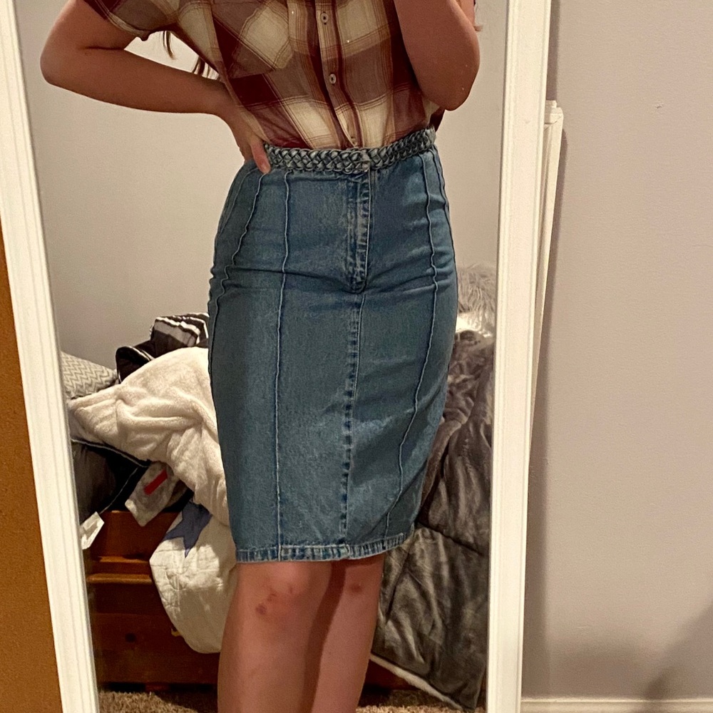 Denim a-line skirt light wash